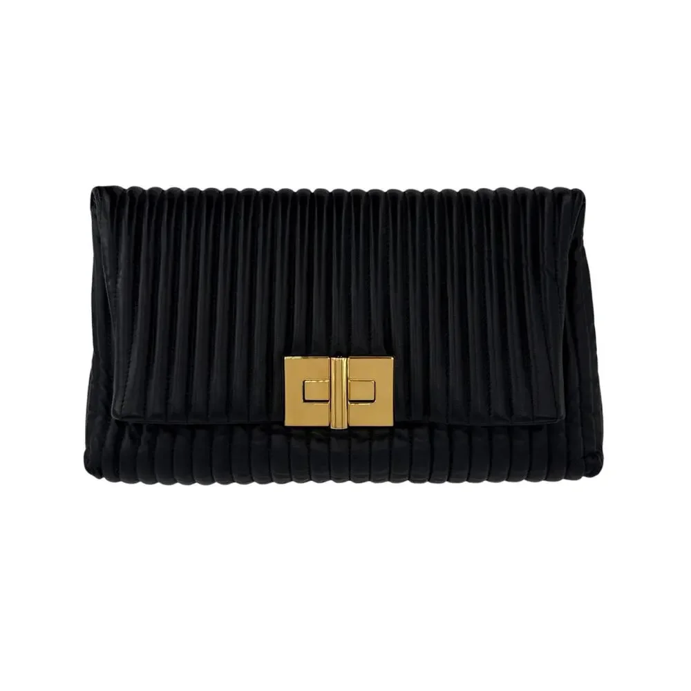 TOM FORD Calfskin Quilted Natalia Clutch in Black